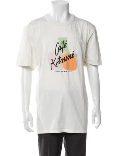 Pre-owned Maison Kitsuné Graphic Print Crew Neck T-shirt W/ Tags In White