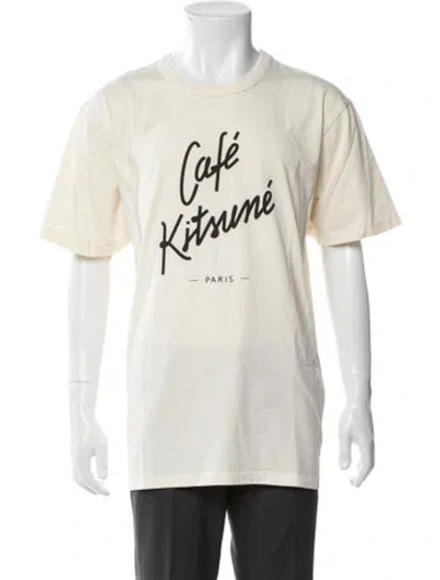 Pre-owned Maison Kitsuné Graphic Print Crew Neck T-shirt W/ Tags In White
