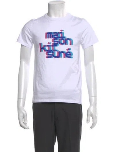 Pre-owned Maison Kitsuné Graphic Print Crew Neck T-shirt In White