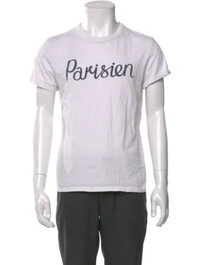 Pre-owned Maison Kitsuné Graphic Print Crew Neck T-shirt In White