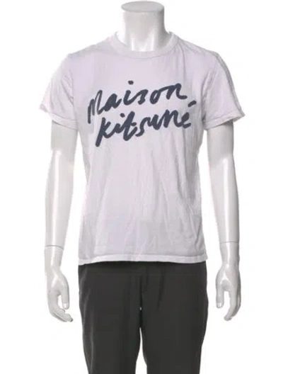 Pre-owned Maison Kitsuné Graphic Print Crew Neck T-shirt In White