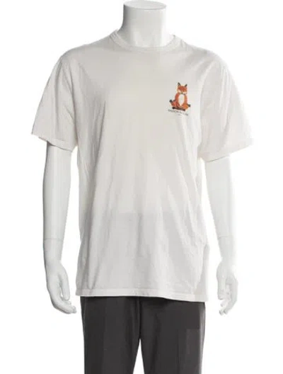 Pre-owned Maison Kitsuné Graphic Print Crew Neck T-shirt In White