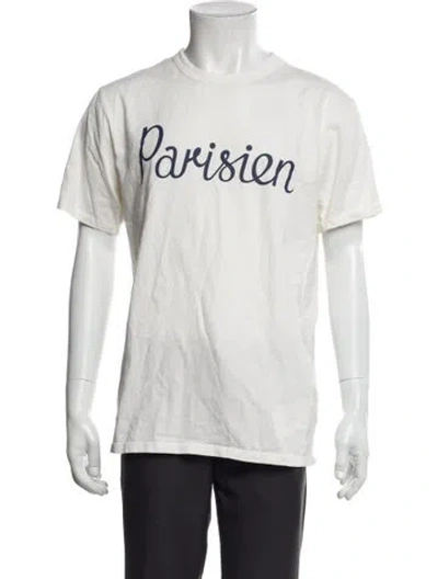 Pre-owned Maison Kitsuné Graphic Print Crew Neck T-shirt In White