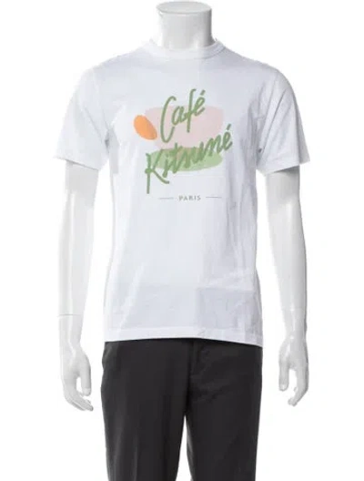 Pre-owned Maison Kitsuné Graphic Print Crew Neck T-shirt In White