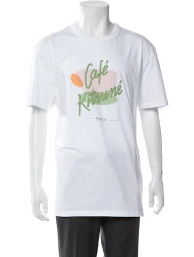 Pre-owned Maison Kitsuné Graphic Print Crew Neck T-shirt In White