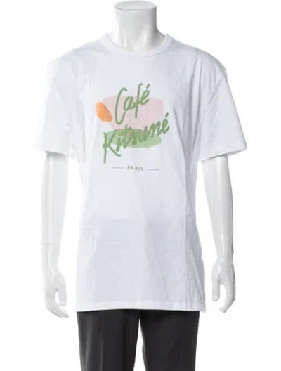 Pre-owned Maison Kitsuné Graphic Print Crew Neck T-shirt In White