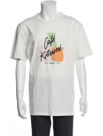 Pre-owned Maison Kitsuné Graphic Print Crew Neck T-shirt In White