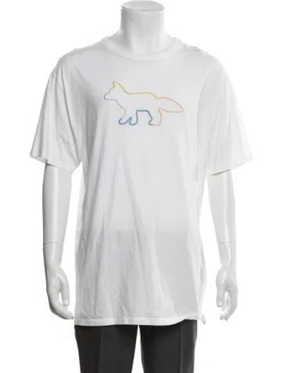 Pre-owned Maison Kitsuné Graphic Print Crew Neck T-shirt In White
