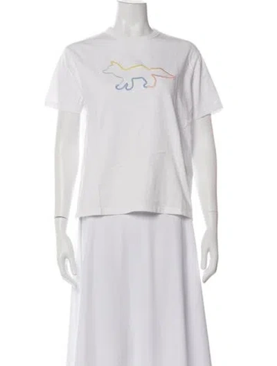 Pre-owned Maison Kitsuné Graphic Print Crew Neck T-shirt In White