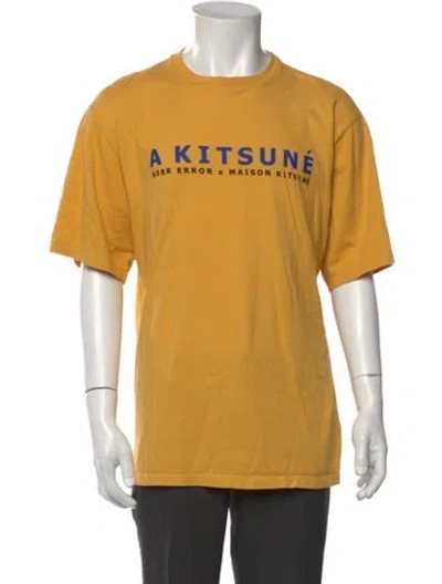 Pre-owned Maison Kitsuné Graphic Print Crew Neck T-shirt In Yellow