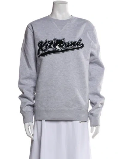 Pre-owned Maison Kitsuné Graphic Print Embroidered Accent Lounge Set In Gray