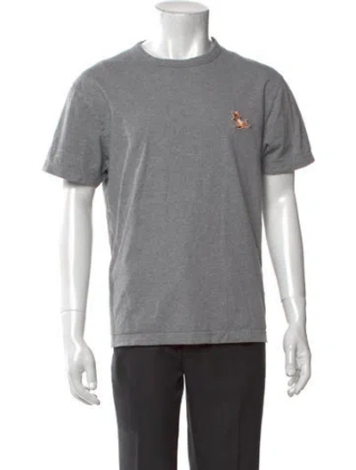 Pre-owned Maison Kitsuné Graphic Print Short Sleeve Shirt In Gray