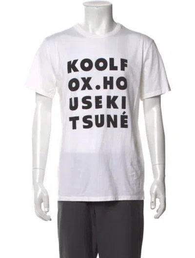 Pre-owned Maison Kitsuné Graphic Print Short Sleeve Shirt In White