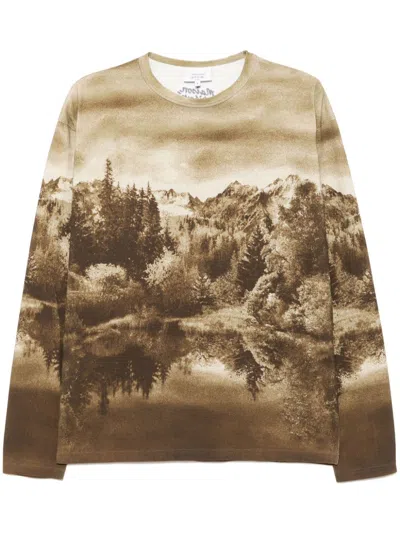 Maison Kitsuné Graphic Print T-shirt In Nude