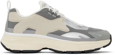 Maison Kitsuné Gray & Beige Sora Sneakers In Silver