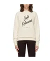 Maison Kitsuné Logo Print Crew-neck Sweatshirt In White