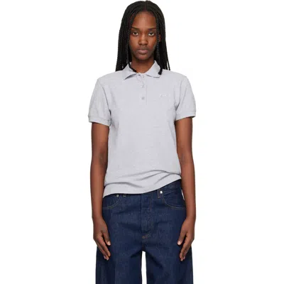 Maison Kitsuné Gray Baby Fox Regular Polo In Neutral