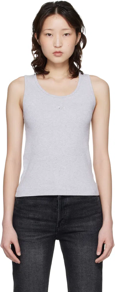 Maison Kitsuné Gray Baby Fox Ribbed Tank Top