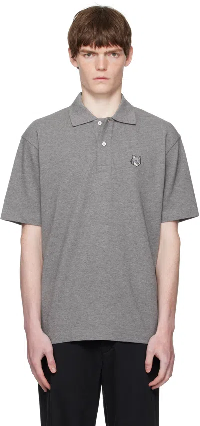 Maison Kitsuné Gray Bold Fox Head Patch Comfort Polo