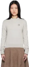 Maison Kitsuné Gray Bold Fox Head Sweater In H120 Light Grey