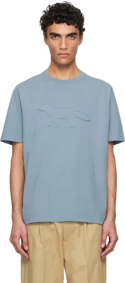 Maison Kitsuné Grey Crafted Profile Fox Comfort T-shirt In 0074 Zinc Grey