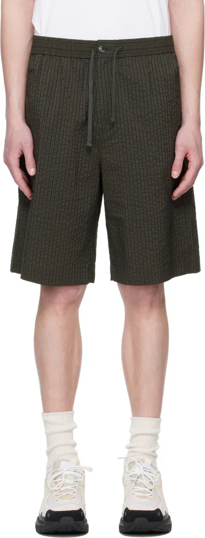 Maison Kitsuné Elasticated Waistband Bermuda Shorts In Green