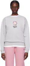 Maison Kitsuné Gray Floating Flower Sweatshirt In H120 Light Grey