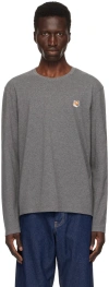 MAISON KITSUNÉ GRAY FOX HEAD LONG SLEEVE T-SHIRT