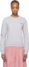 Maison Kitsuné Gray Fox Head Patch Regular Sweatshirt In H120 Light Grey Mela