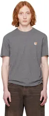 Maison Kitsuné Fox Head Patch Regular T-shirt In H170 Dark Grey Melan