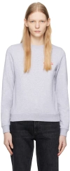 Maison Kitsuné Gray Handwriting Sweatshirt In Light Grey Melange