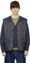 Maison Kitsuné Quilted Vest In Technical Fabric Jackets Grey In 0076 Slate Grey