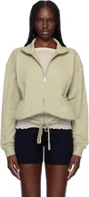 Maison Kitsuné Green Baby Fox Patch Zipped Sweatshirt In 0094 Court Green