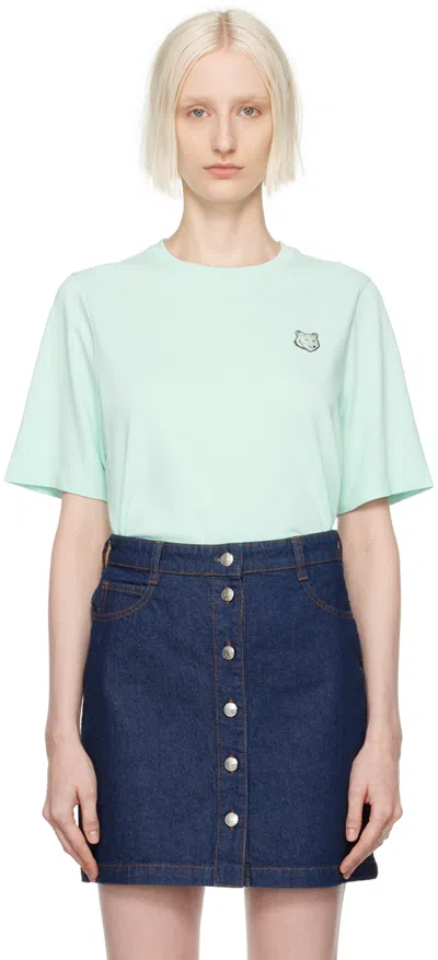 Maison Kitsuné Green Bold Fox Head Patch Comfort T-shirt In P305 Peppermint