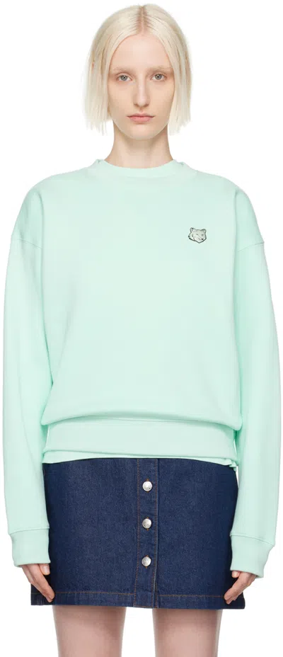 Maison Kitsuné Green Bold Fox Head Patch Sweatshirt In P305 Peppermint