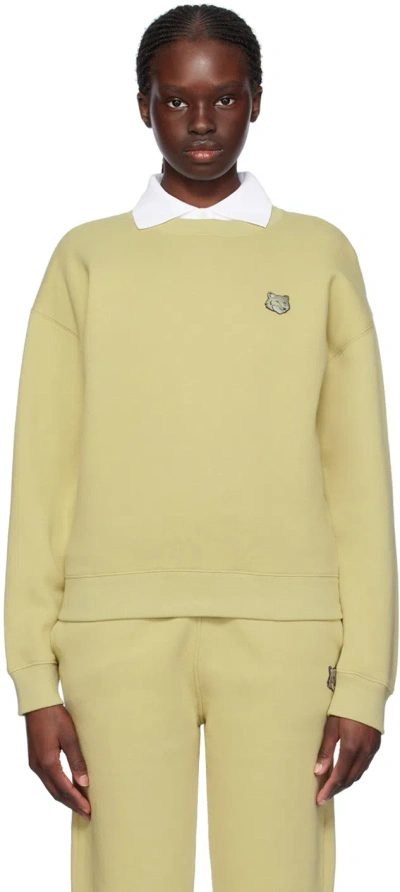 Maison Kitsuné Green Bold Fox Head Sweatshirt In P357 Canvas