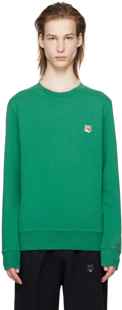 Maison Kitsuné Green Bold Fox Head Sweatshirt In P373 Pine