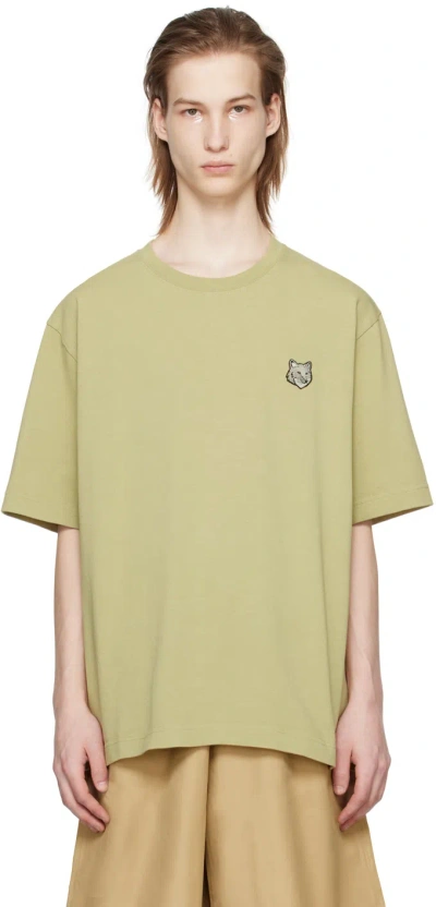 Maison Kitsuné Green Bold Fox Head T-shirt In P357 Canvas