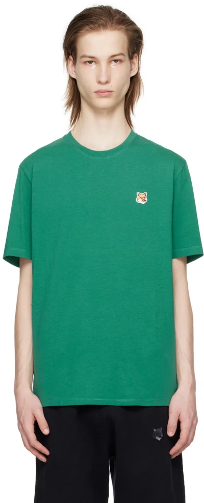 Maison Kitsuné Green Bold Fox Head T-shirt In P373 Pine