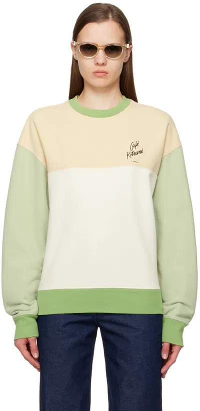Maison Kitsuné Green 'café Kitsune' Sweatshirt In M159 Chai