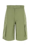 Maison Kitsuné Bermuda Shorts With Belt Loops And Pockets In Green