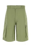 Maison Kitsuné Bermuda Shorts With Belt Loops And Pockets In Turfgreen