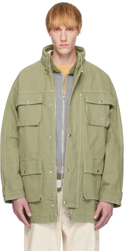 Maison Kitsuné Green Cotton Denim Parka