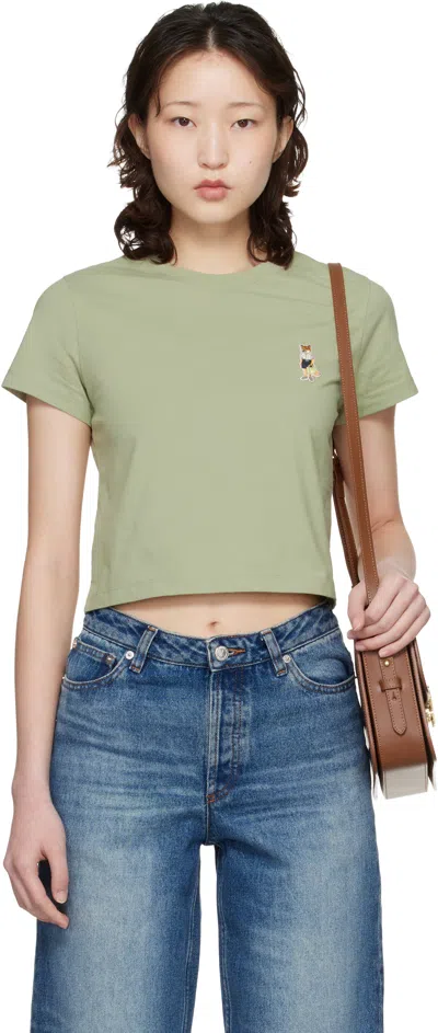 Maison Kitsuné Green Dressed Fox Baby T-shirt