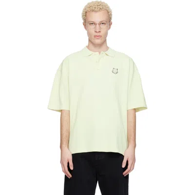 Maison Kitsuné Green Fox Head Oversize Polo In Neutral