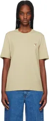 Maison Kitsuné Green Fox Head Patch Regular T-shirt In P357 Canvas