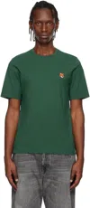 Maison Kitsuné Fox Head Patch Regular Tee Shirt In Green