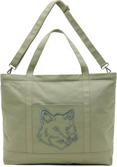 Maison Kitsuné Green Fox Head Xl Tote