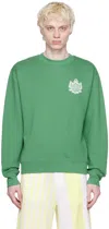 Maison Kitsuné Green Hotel Olympia Edition Crest Sweatshirt In P376 Tropical Green