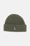 Maison Kitsuné Fox Head Large Beanie In Green
